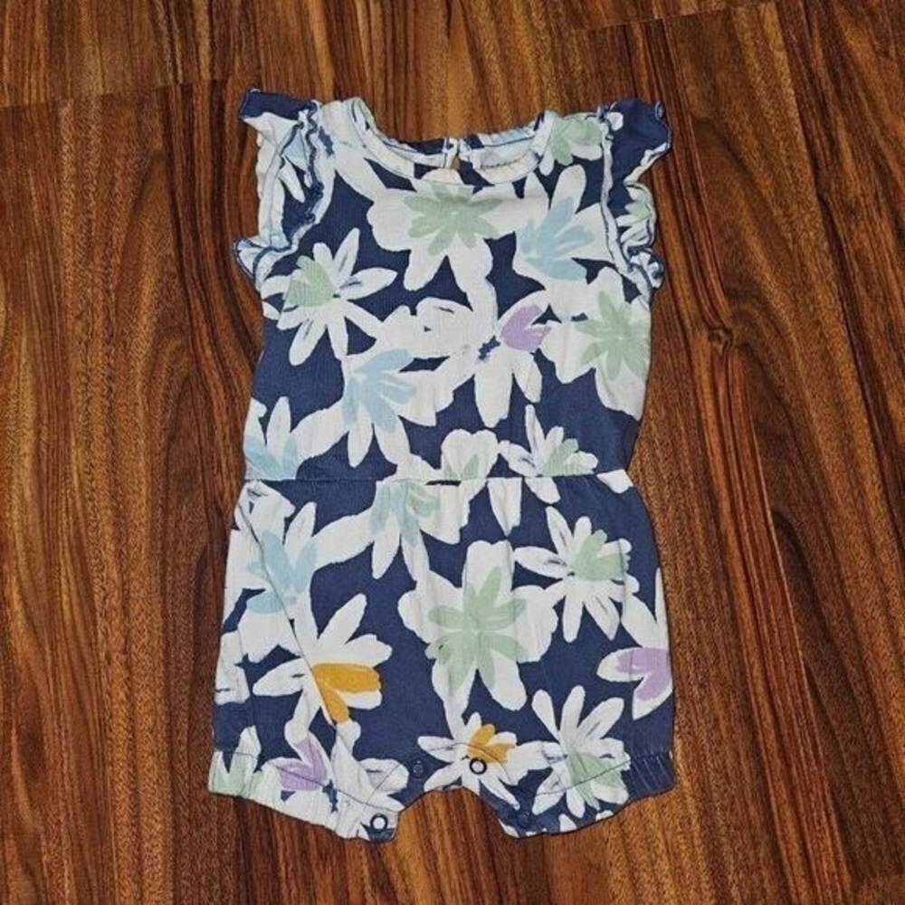 Carter's Navy Floral Baby Girl One-Piece Bodysuit